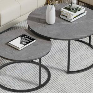 Modern Glass Coffee Table with Stylish Wooden Base