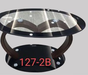 Modern Glass Coffee Table with Stylish Wooden Base
