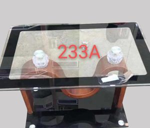 Modern Glass Coffee Table with Stylish Wooden Base-#095